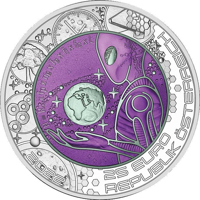 2022 Vida Extraterrestre - 25€ Áustria Niobium Proof